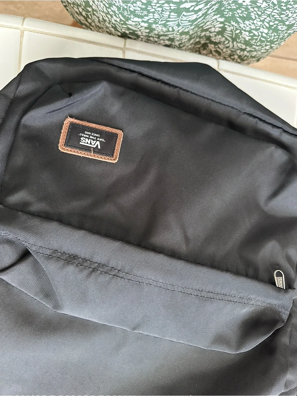 Vans Black Backpack with Brown Accent Patch